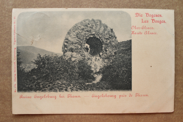 Ansichtskarte AK Vogesen Vosges Thann Elsass 1898 Ruine Engelsburg Engelsbourg Ortsansicht Frankreich France 68 Haut Rhin